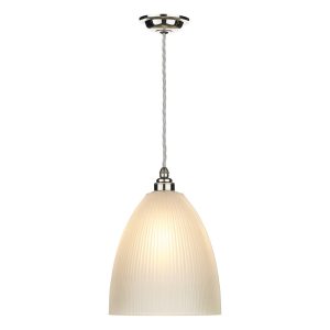 Duxford 1 Light Pendant Nickel Chrome complete with Glass