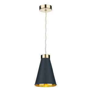 Hyde 1 Light Pendant complete with Smoke Blue Metal Shade
