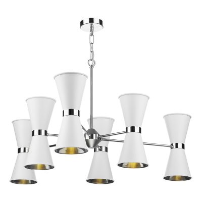 Hyde 12 Light Pendant Chrome complete with Arctic White Metal Shade