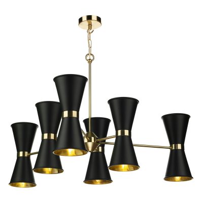 Hyde 12 Light Pendant complete with Black Metal Shade