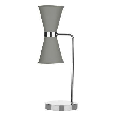 Hyde Table Lamp Chrome complete with Powder Grey Metal Shade