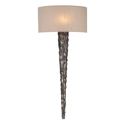 Knurl Wall Light Bronze complete with Taupe Silk Shade