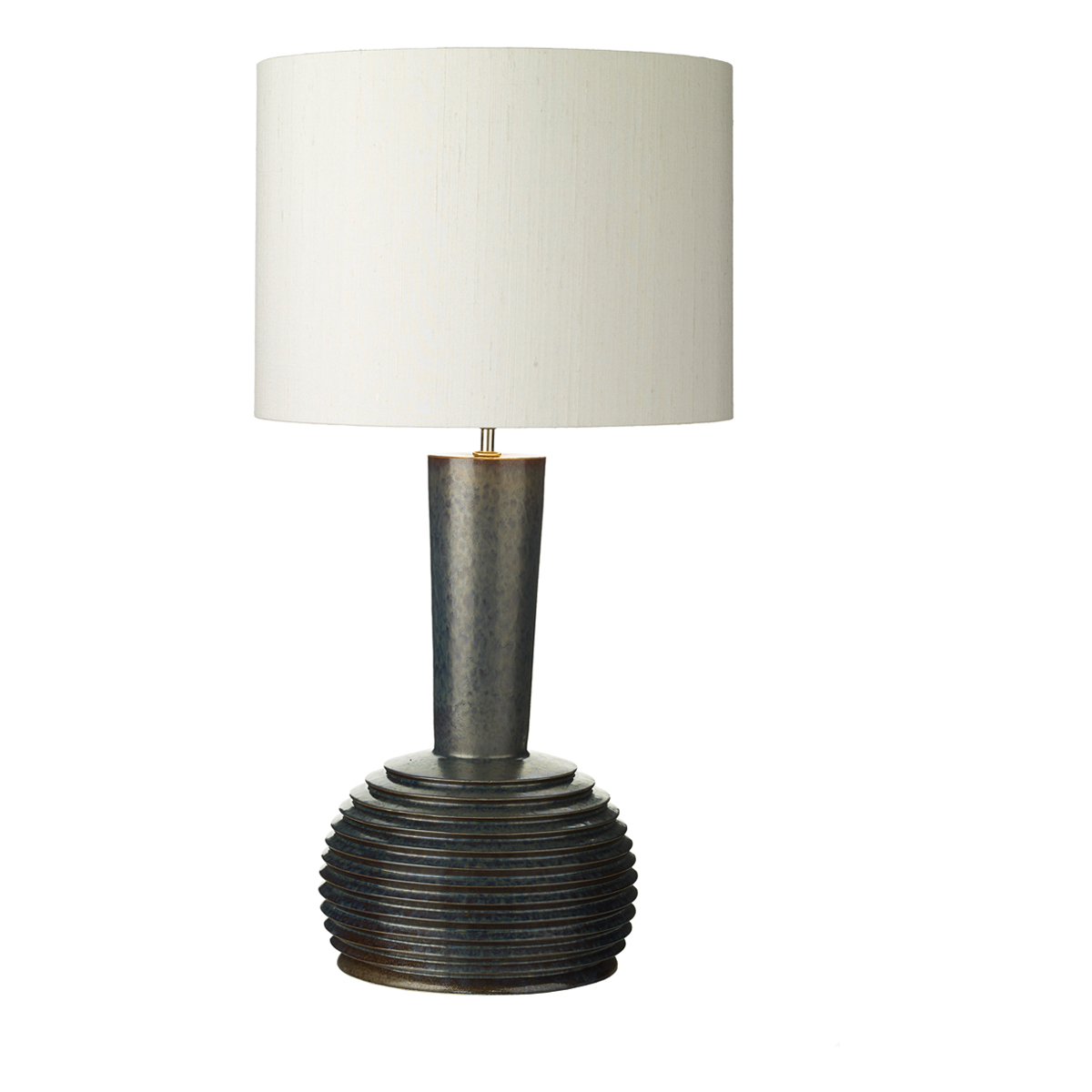Liquid Table Lamp Ribbed Black Oil, Large Table Lamp Base Only