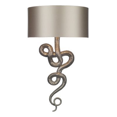 Snake Wall Light Bronze complete with Silk Shade (Spec Col)