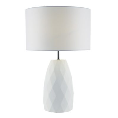 Ciara Table Lamp White Base c/w White Linen Shade
