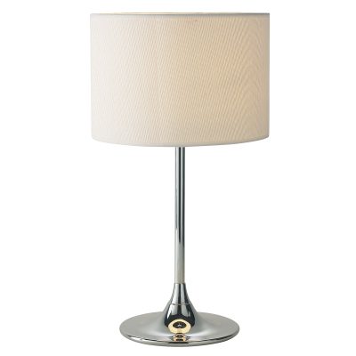 Delta Table Lamp Chrome C/W Ivory Woven Shade