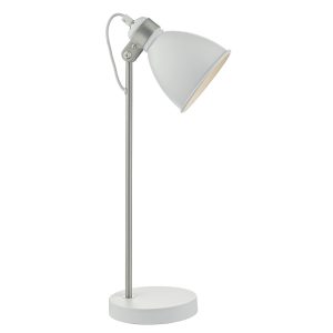 Frederick Task Lamp White & Satin Chrome