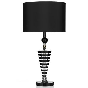 Hudson Table Lamp K9 Crystal Black/ Clear C/W Shade