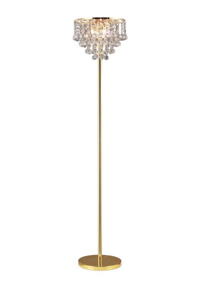 Atla Floor Lamp 4 Light French Gold/Crystal
