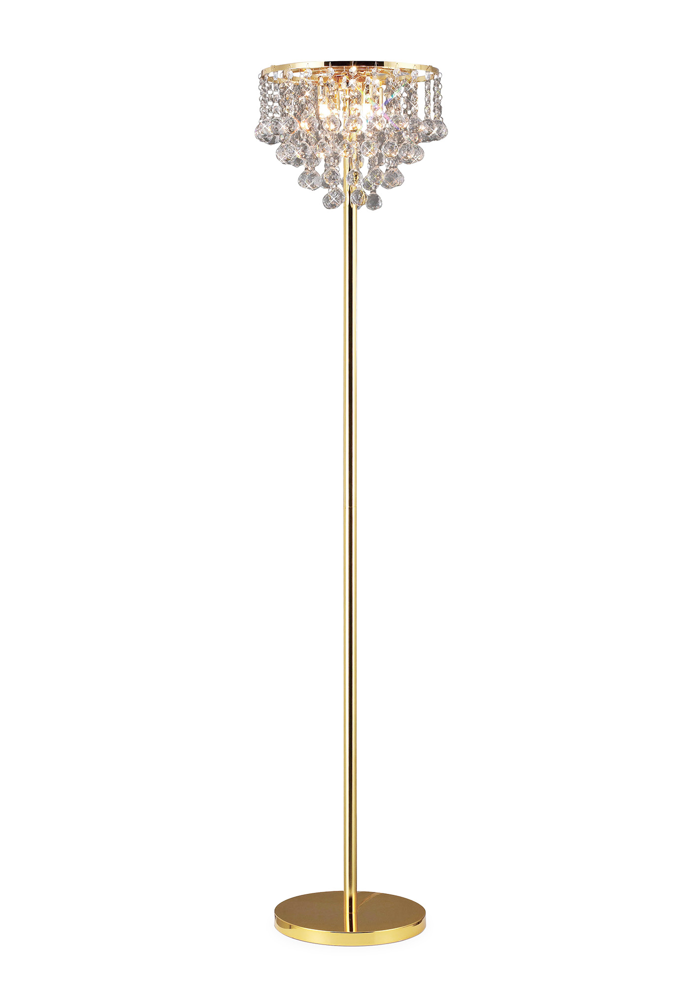 Atla Floor Lamp 4 Light French Gold, Crystal Floor Lamp Uk