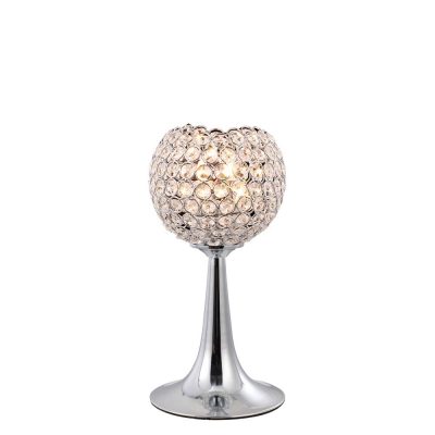 Ava Table Lamp 2 Light Chrome/Crystal
