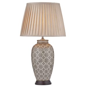 Louise Table Lamp Brown/Cream Base Only