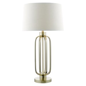 Lucie Table Lamp Satin Brass C/W Shade