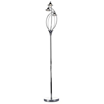 Luther 3 Light Floor Lamp C/W Crystal Glass Polished Chrome