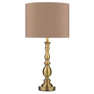 Madrid Ball Table Lamp Antique Brass C/W Shade