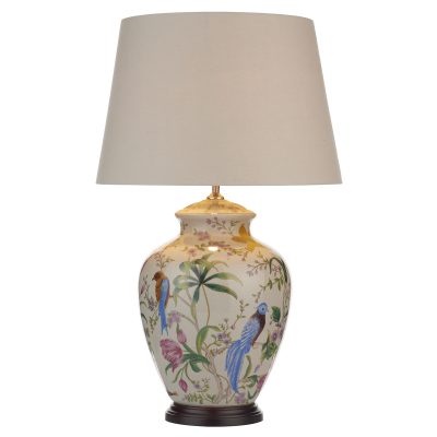 Mimosa Table Lamp White/ Floral/ Bird Base Only