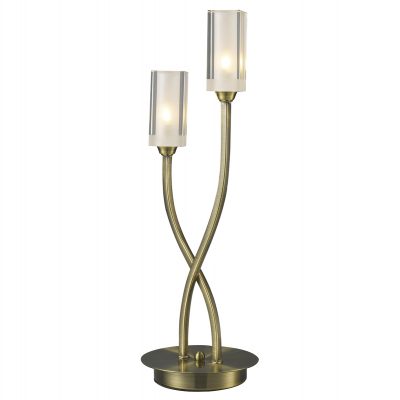 Morgan 2 Light Table Lamp Antique Brass