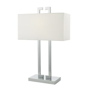 Nile Table Lamp Polished Chrome c/w Ivory Shade