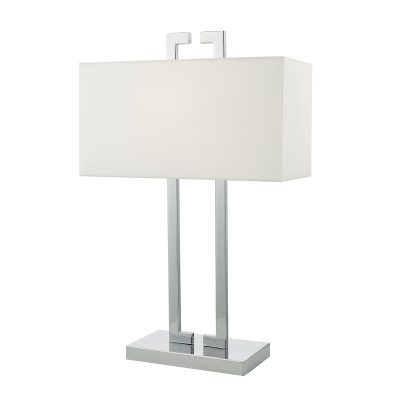 Nile Table Lamp Polished Chrome c/w Ivory Shade