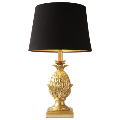 Pineapple Table Lamp C/W Shade Gold