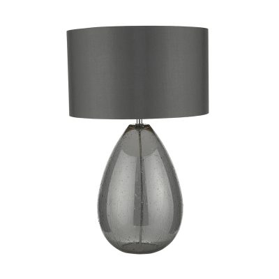 Rain Table Lamp Smoked Glass c/w Grey Shade