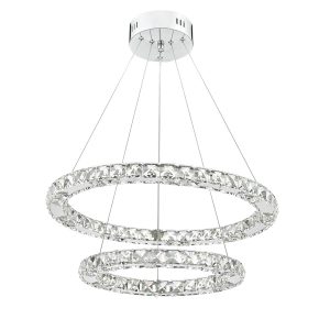 Roma LED Pendant Crystal with Chrome Dimmable