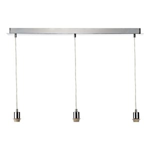 3 Light Polished Chrome E27 Suspension With Clear Cable