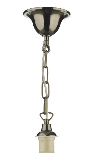 1 Light Single Suspension C/W 50CM Chain Antique Brass