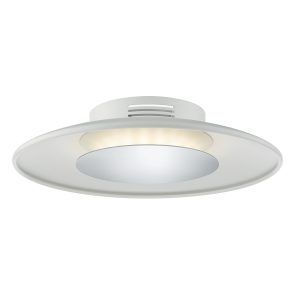 Worcester LED Small Ceiling Flush White & Polished Chrome