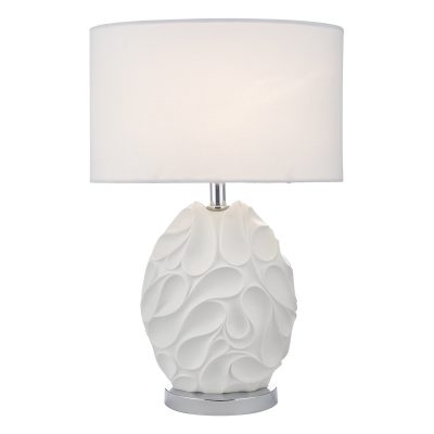 Zachary Table Lamp White Oval Cw Shd