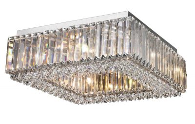 NLCB - Luxe 8 Light Square Crystal Flush