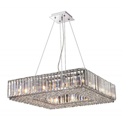 NLCB - Luxe 12 Light Square Crystal Pendant