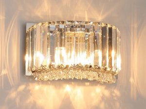 NLCB - Luxe 2 Light Round Crystal Wall Light