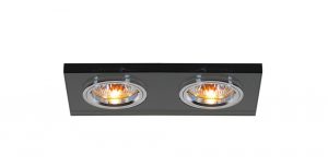 Diyas IL30807BL Crystal Dual Head Downlight Rectangle Rim Only Black, IL30800 Required To Complete The Item