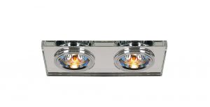 Diyas IL30807CH Crystal Dual Head Downlight Rectangle Rim Only Clear, IL30800 Required To Complete The Item