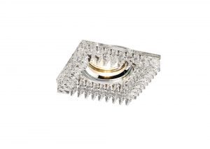Diyas IL30834CH Crystal Downlight Square With Square Crystals Perimeter Rim Only Clear, IL30800 Required To Complete The Item