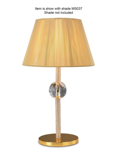 Elena Table Lamp Base Only Gold Crystal, Brass Table Lamp Base Only