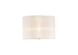 Diyas ILS31535 Florence Round Organza Shade White 380mm x 260mm, Suitable For Floor Lamp