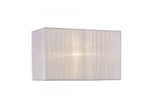 Diyas ILS31536 Florence Rectangle Organza Shade, 380x190x230mm, White, For Table Lamp
