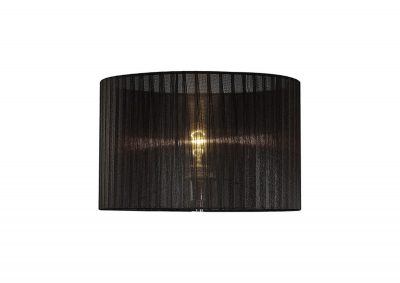 Diyas ILS31724 Florence Round Organza Shade Black 360mm x 230mm, Suitable For Table Lamp