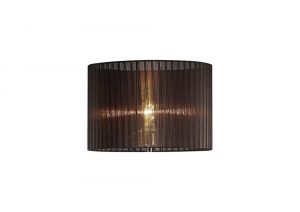 Diyas ILS31725 Florence Round Organza Shade Black 380mm x 260mm, Suitable For Floor Lamp