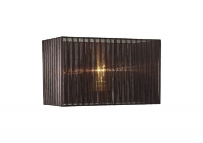 Diyas ILS31726 Florence Rectangle Organza Shade, 380x190x230mm, Black, For Table Lamp