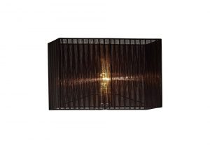 Diyas ILS31727 Florence Rectangle Organza Shade,  400x210x260mm, Black, For Floor Lamp