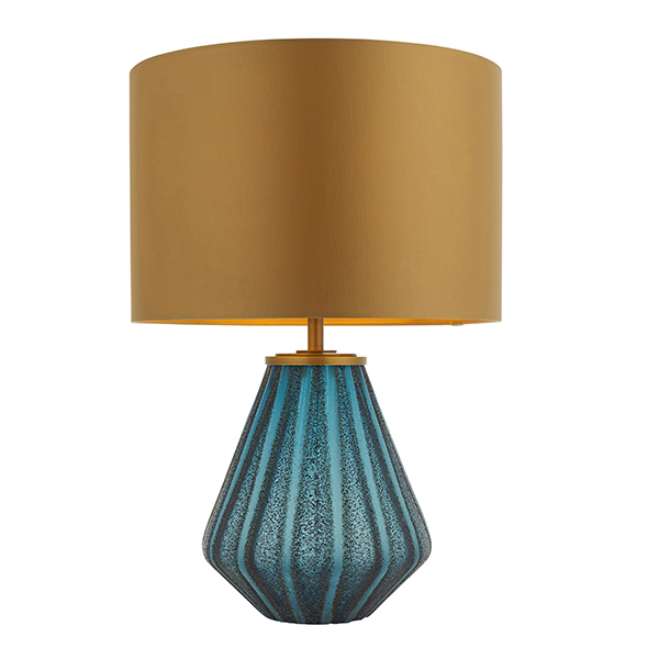 Turquoise Glass Table Lamp Antique, Table Lamps Gold Shade